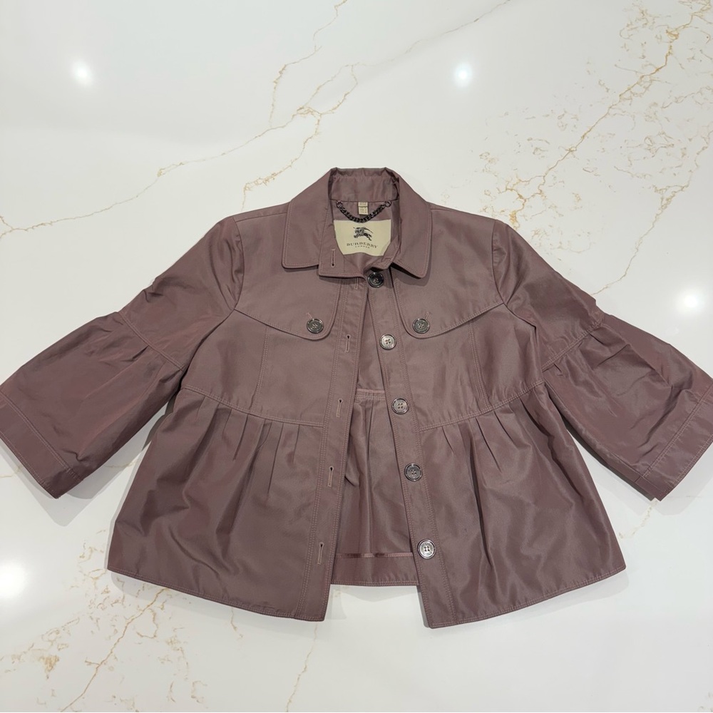 Burberry Cropped Trench Jacket Light Purple Size US 6